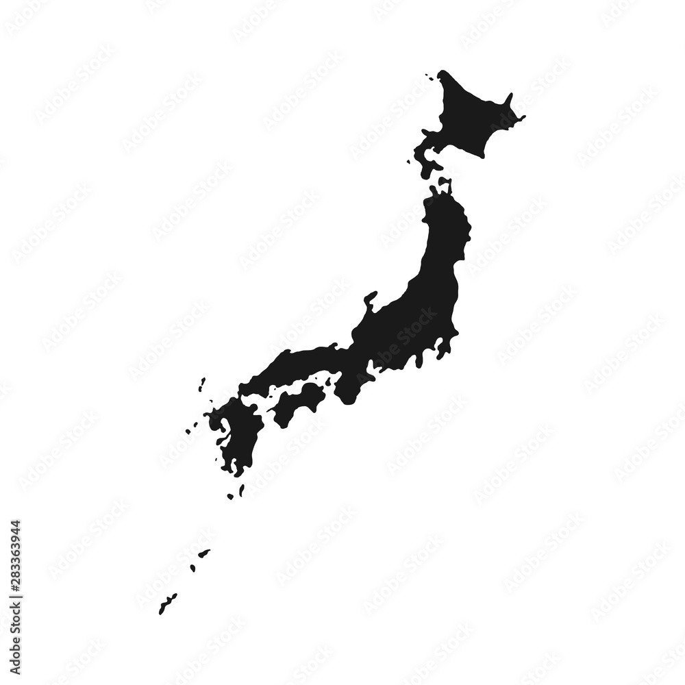 Fototapeta Japan map. Blank Japanese map. Vector illustration.