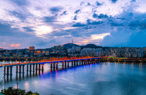 bridge over the river at seoul city south korea © sayan