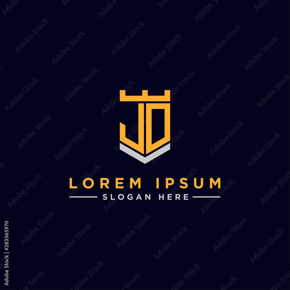 Fototapeta premium Inspiring company logo designs from the initial letters JD logo icon. -Vectors