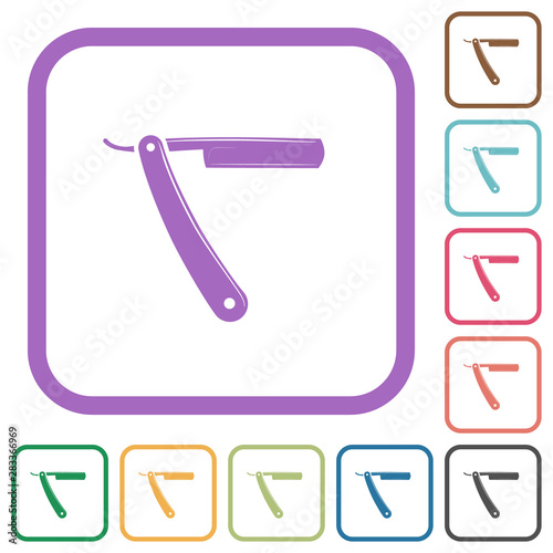 Straight razor simple icons photo