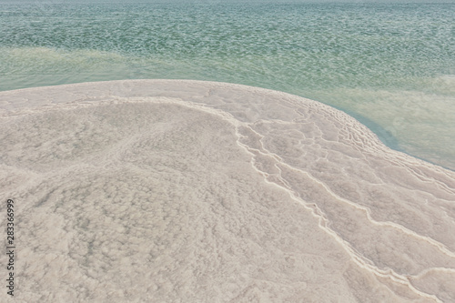 Salt in the water of the Dead Sea