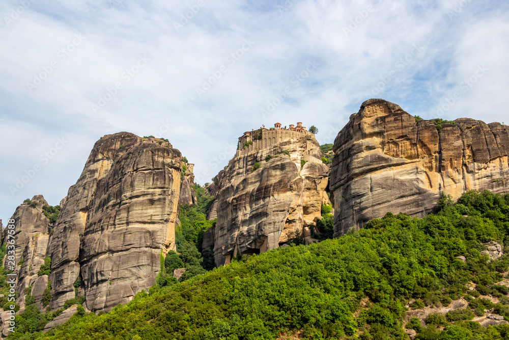 View of the Holy Monastery of Varlaam, part of the Eastern Orthodox monastery complex of Meteora, Central Greece