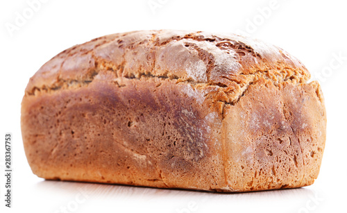 Fotografie, Obraz Large loaf of fresh organic bread isolated on white