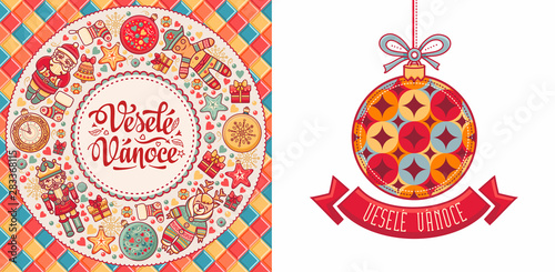 Vesele Vanoce. Czech text Happy Christmas.