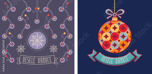 Vesele Vanoce. Czech text Happy Christmas.