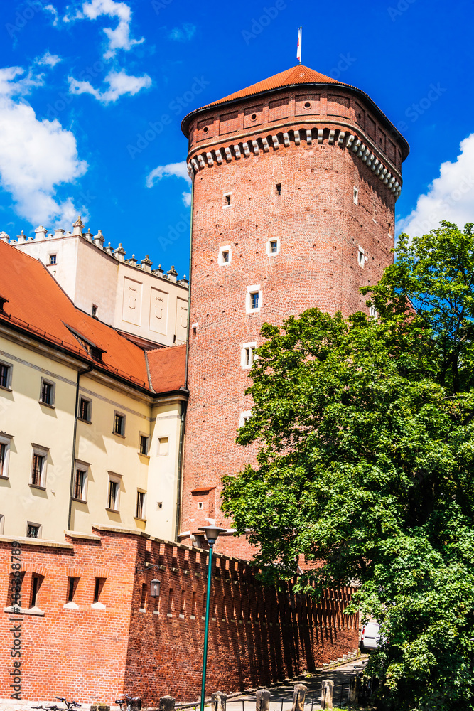 Architecture of Wawel Hill in Krakow, Poland
