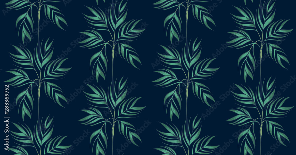 Seamless pattern with palm. Jungle. Vector print.