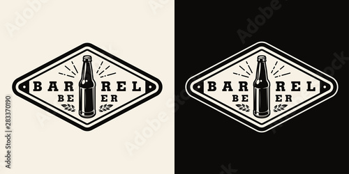 Monochrome barrel beer print