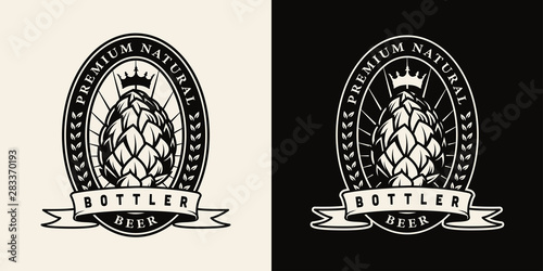 Vintage beer monochrome label