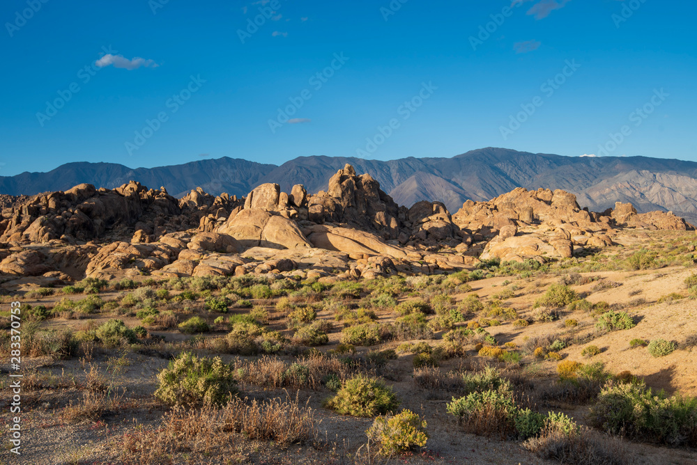 desert rock formations Eastern Sierra Nevada mountains Alabama Hills, Lone Pine, California