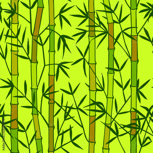 Fototapeta Naklejka Na Ścianę i Meble -  Bamboo seamless pattern, eps10 vector illustration. hand drawing