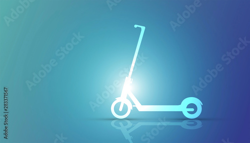  monopattino elettrico, sagoma, silhouette, 