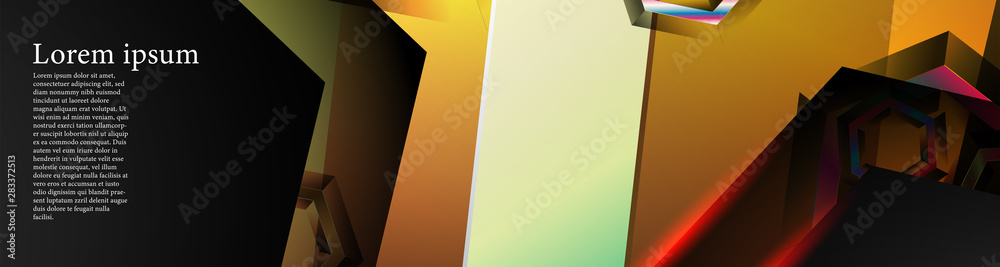 Vector banners with colorful hexagon backgrounds. suitable for any background. black blank space for your text