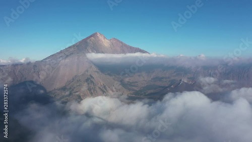 Flying over mount rinjani in lombok