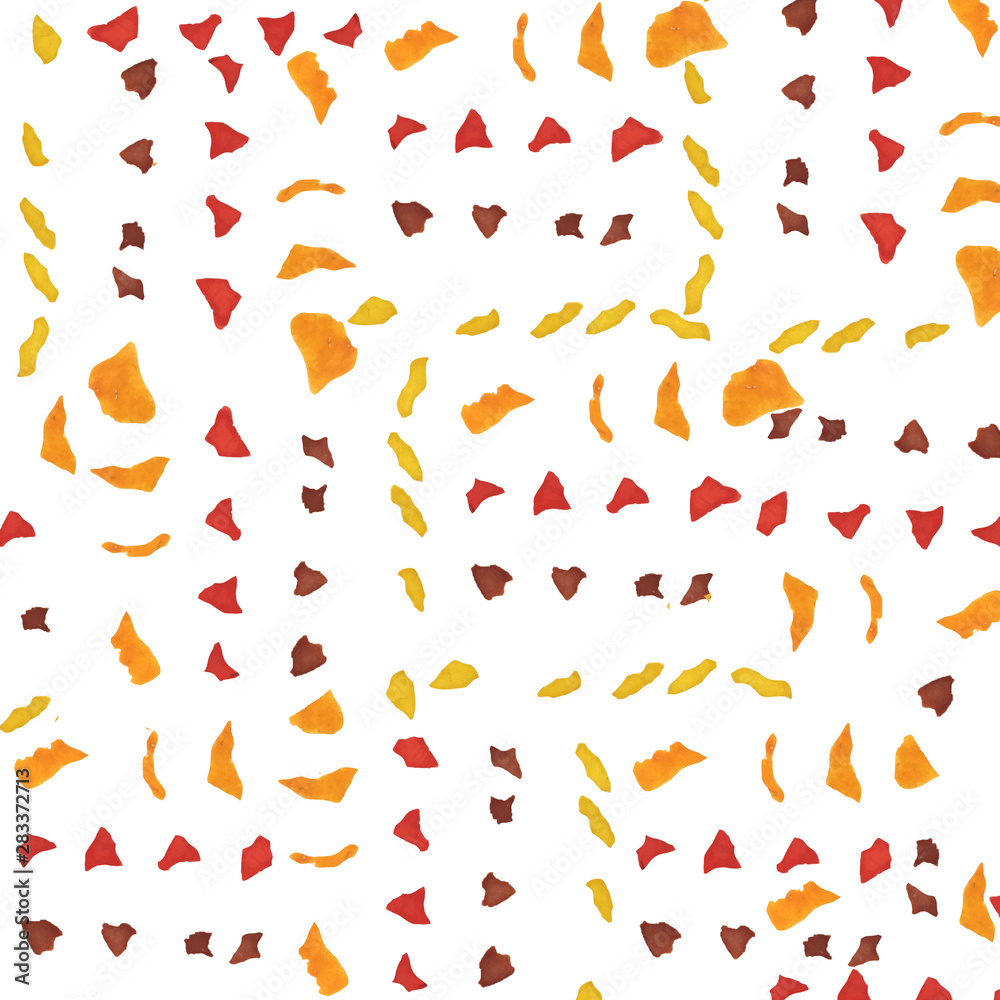 Fototapeta premium Autumn abstract background with spots and lines on a white background. watercolor illustration for wallpaper, prints and magazines.