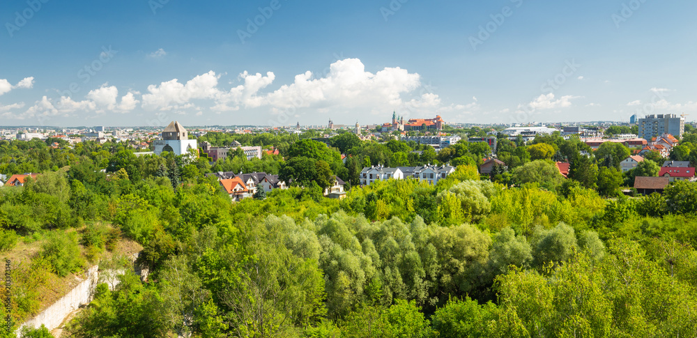 Krakow. The green side of city. Panorama