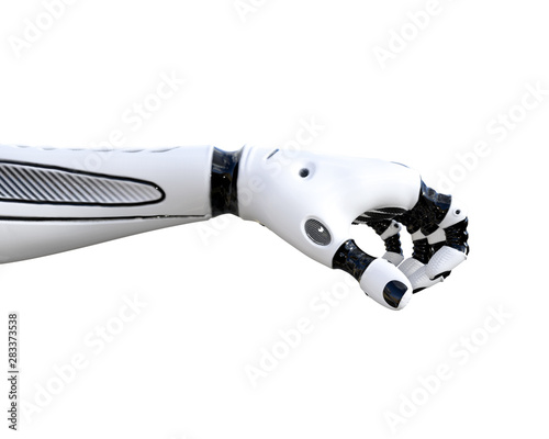 Foto White metal droid hand gestures