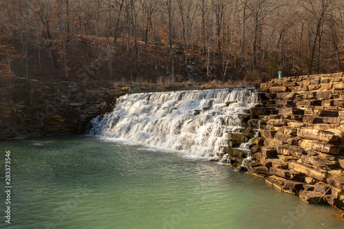 Devils den waterfall cascade long exposure winter season