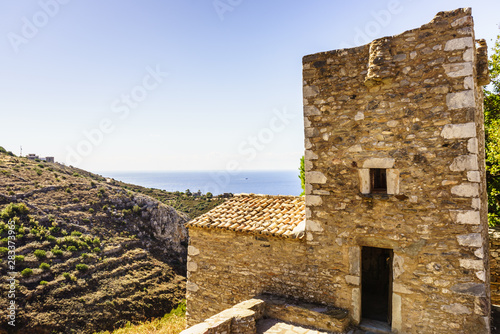 Tower houses in Vathia Greece Mani Peninsula photo