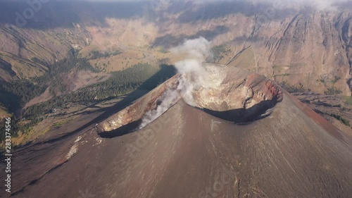Flying over mount rinjani in lombok
