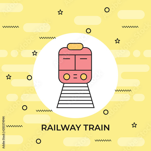 Train / railroad / subway flat icon for transportation apps and websites