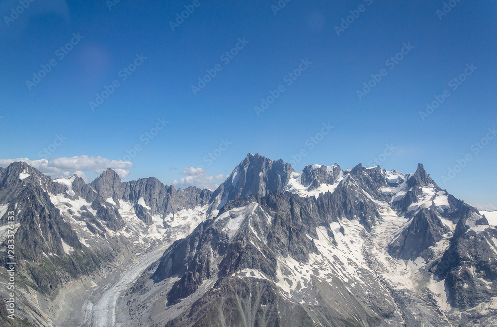 Mer de glace vue du ciel Mer de glace vue du ciel