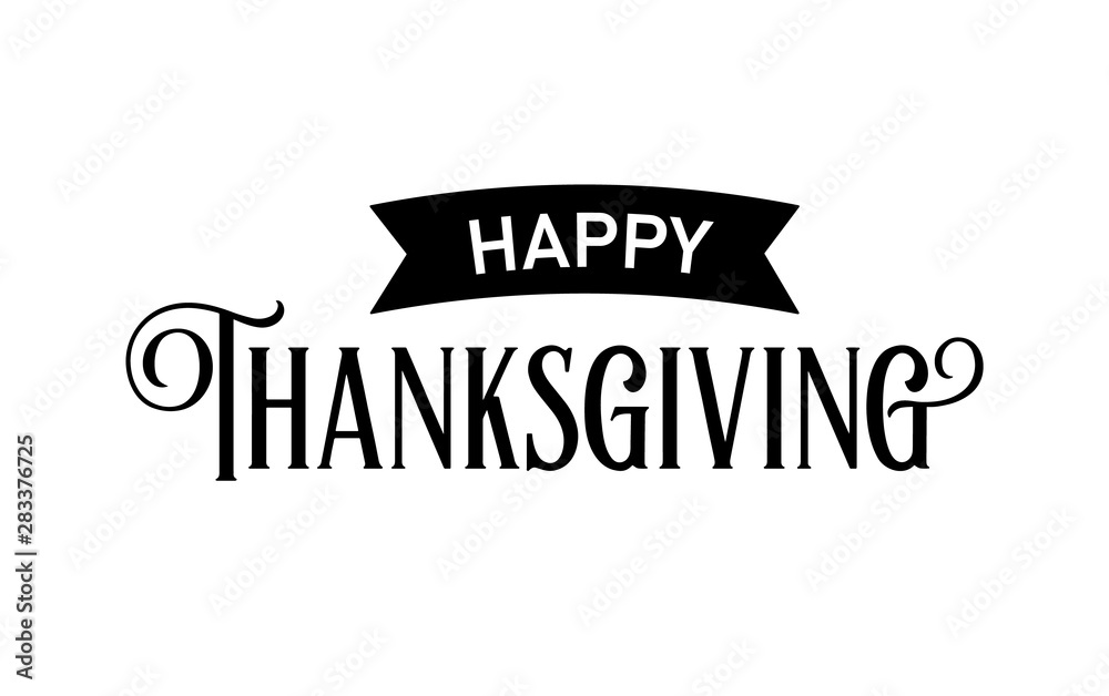 Happy Thanksgiving Sign Black And White