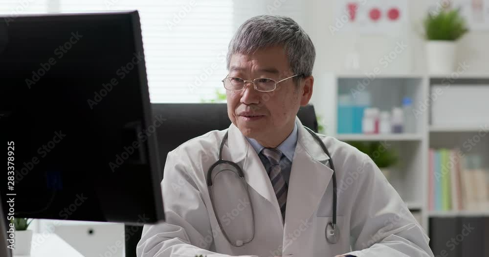 Senior asian doctor feel tired Senior asian doctor feel tired