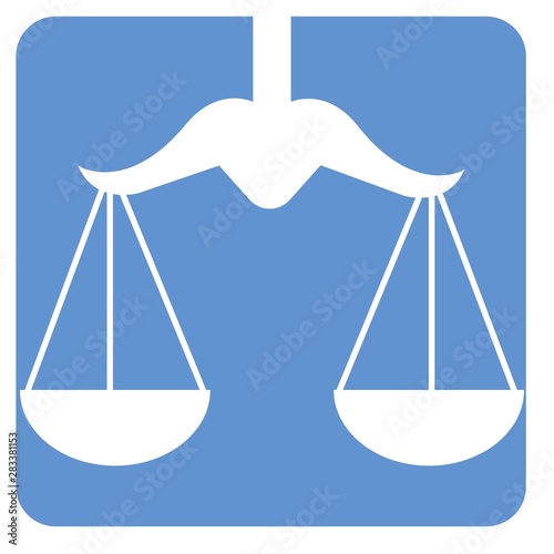 Lever scales on a blue background. Vector icon.