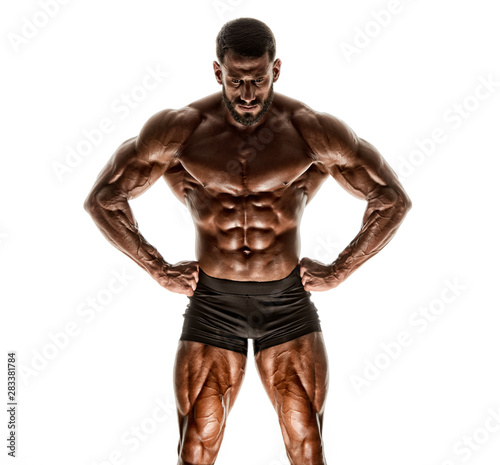 Strong Muscular Men Posing,...