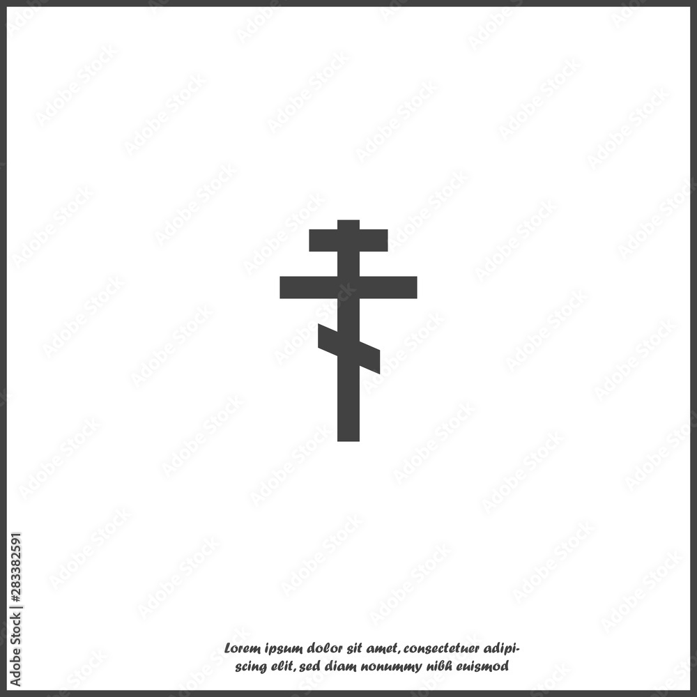 Vector cross icon. Religious symbol  on white isolated background.