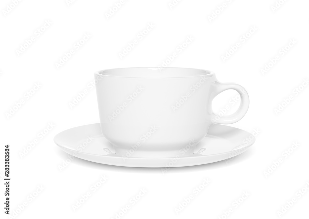 Blank cup mockup isolated on white background 3d rendering