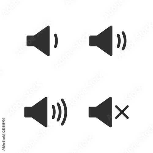 Sound icon set isolated on white background. Vector illustration.