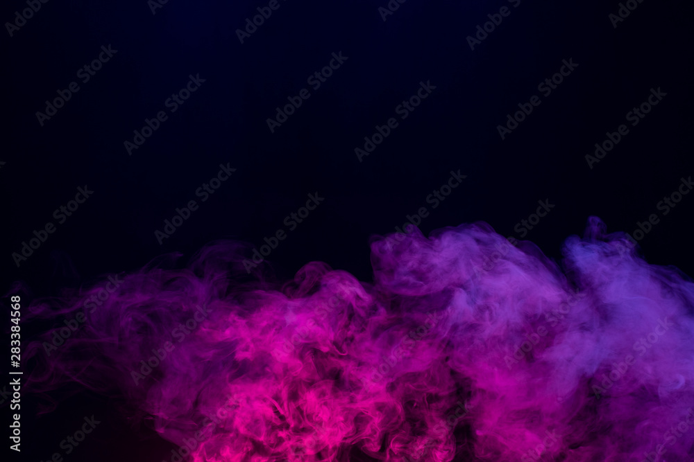Fototapeta premium Cloud of vapor. dark blue background