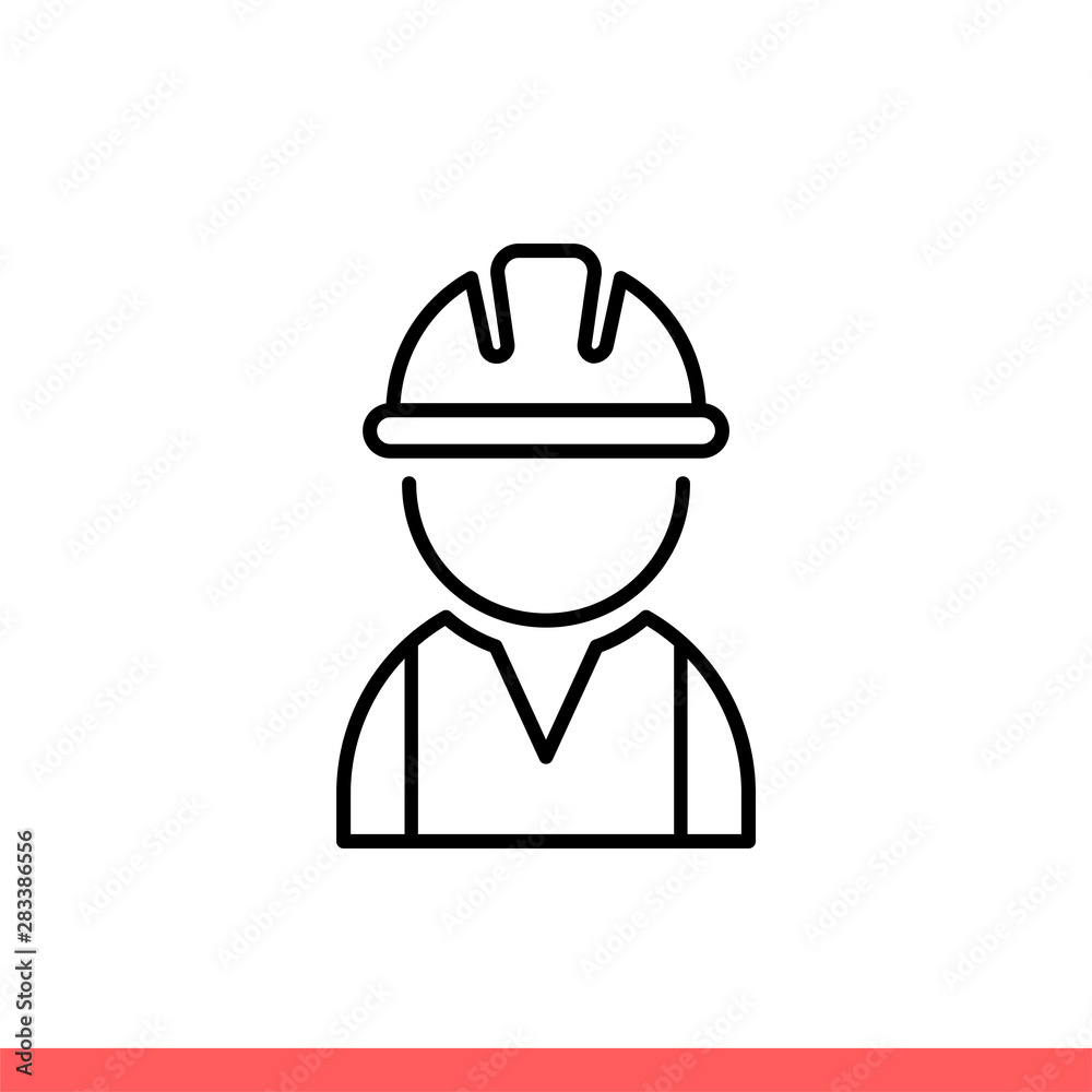 Construction worker vector icon, workman symbol