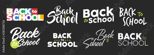 Vector Set of back to school elements. Typography and lettering back to school template. Graphic design for back to school poster, advertising