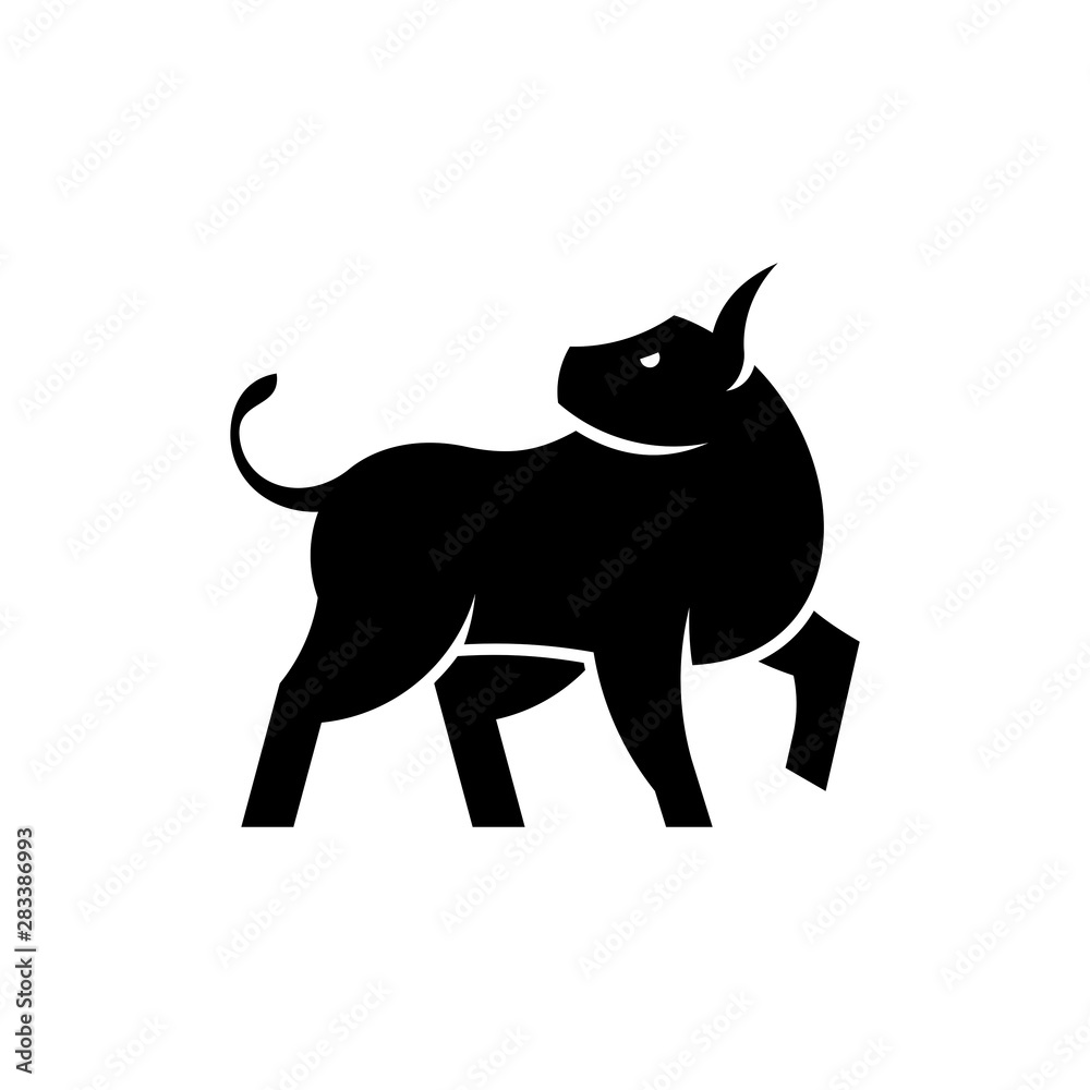 Bull Logo. Icon design. Template elements