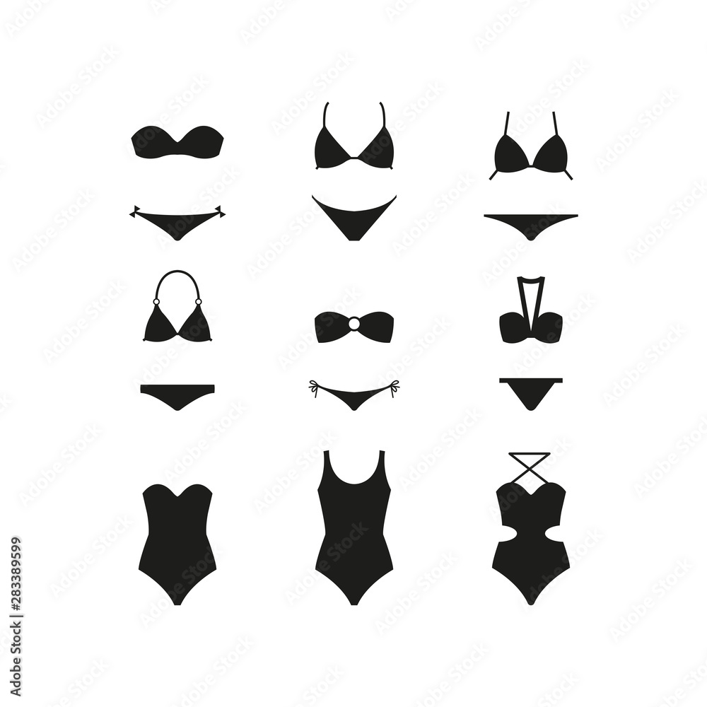 Bikini set icon. Simple vector illustration