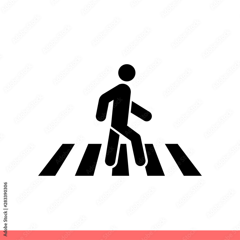 Pedestrian crosswalk vector icon, traffic symbol Pedestrian crosswalk vector icon, traffic symbol