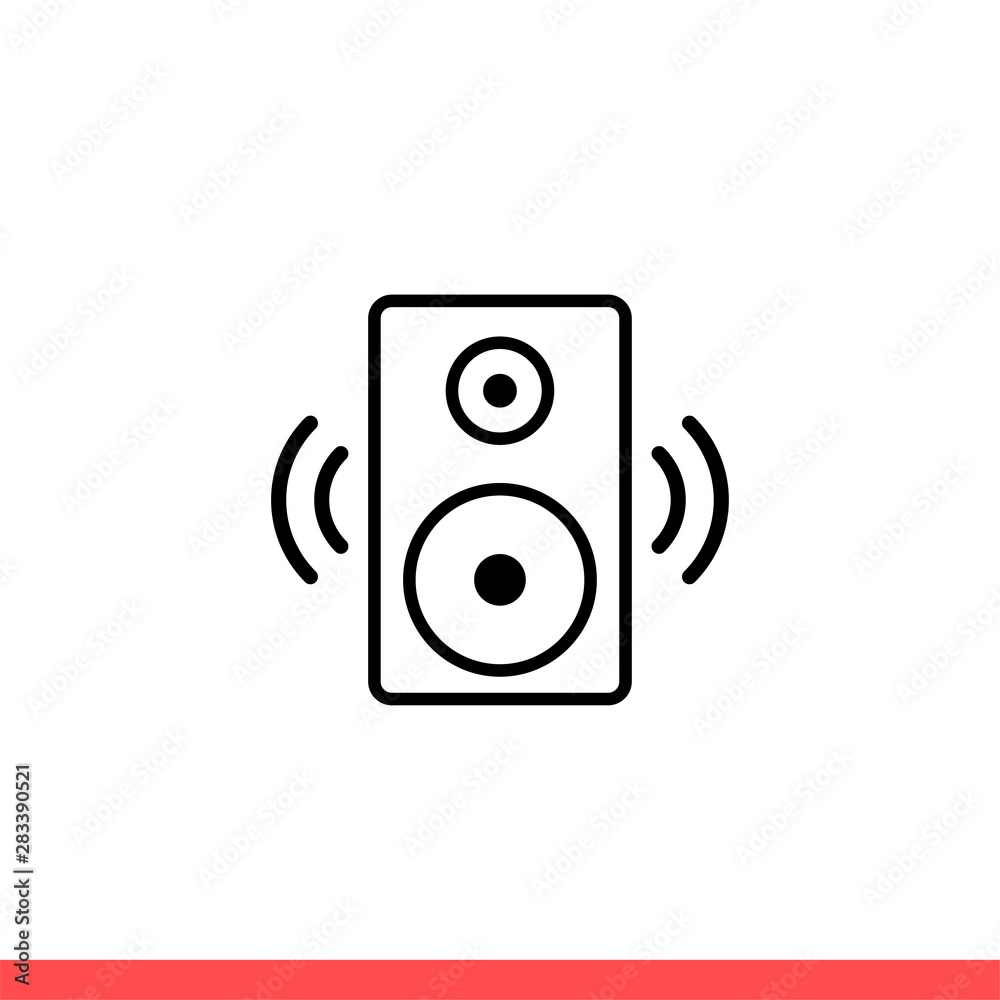 Stereo speaker vector icon, sound box symbol Stereo speaker vector icon, sound box symbol