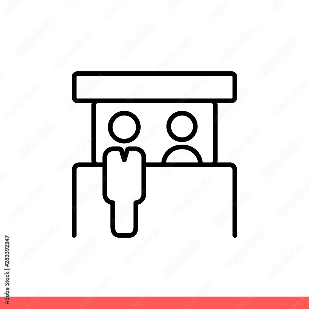 Sales booth vector icon, promo stand symbol Sales booth vector icon, promo stand symbol