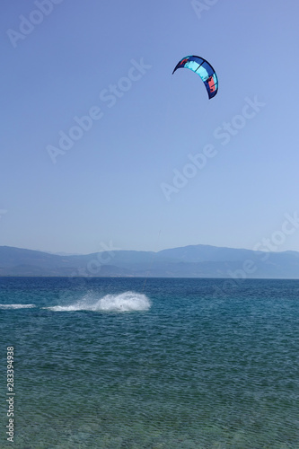 Famous for kite surfers cape Drepano, Achaia, Peloponnese, Greece