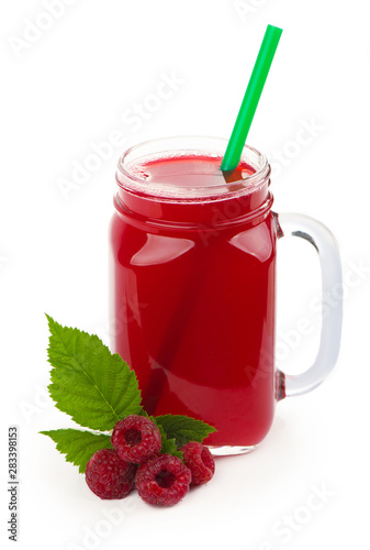 the raspberries and juice isolated on white background. © Irina Ukrainets