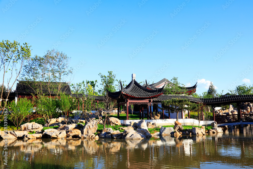 Ancient Chinese traditional landscape architecture scenery