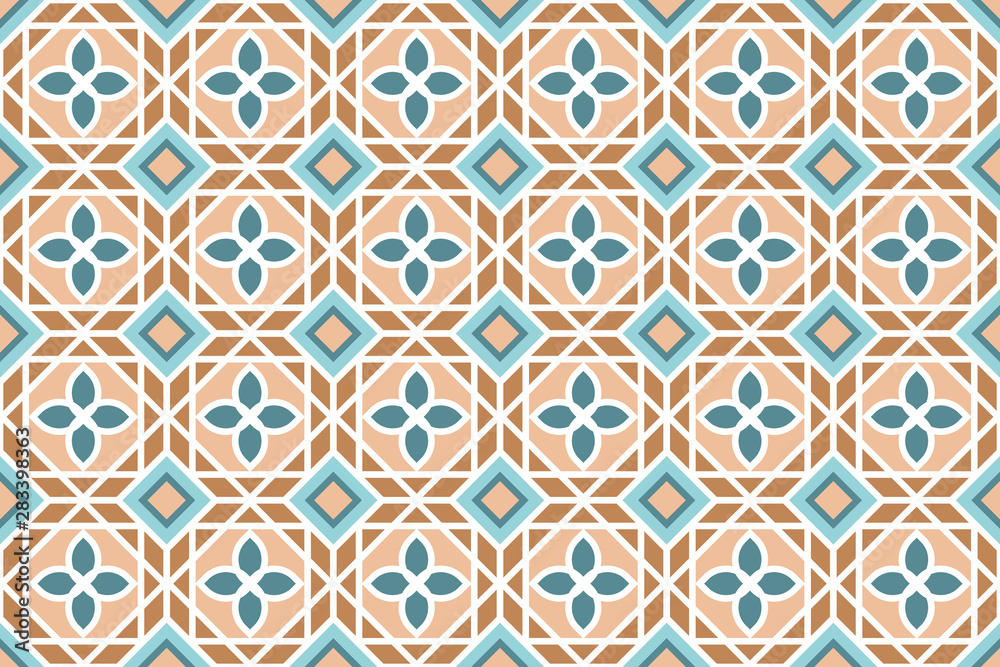 Vector oriental pattern. Geometric ornament tile design
