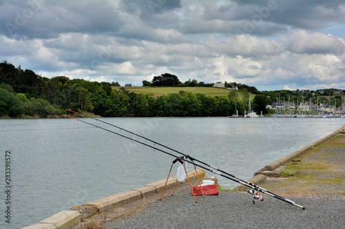 Cannes à pêche sur l'estuaire du Jaudy en Bretagne photo