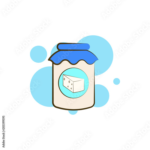Cheese, jar, halloumi icon. Element of color cheese icon