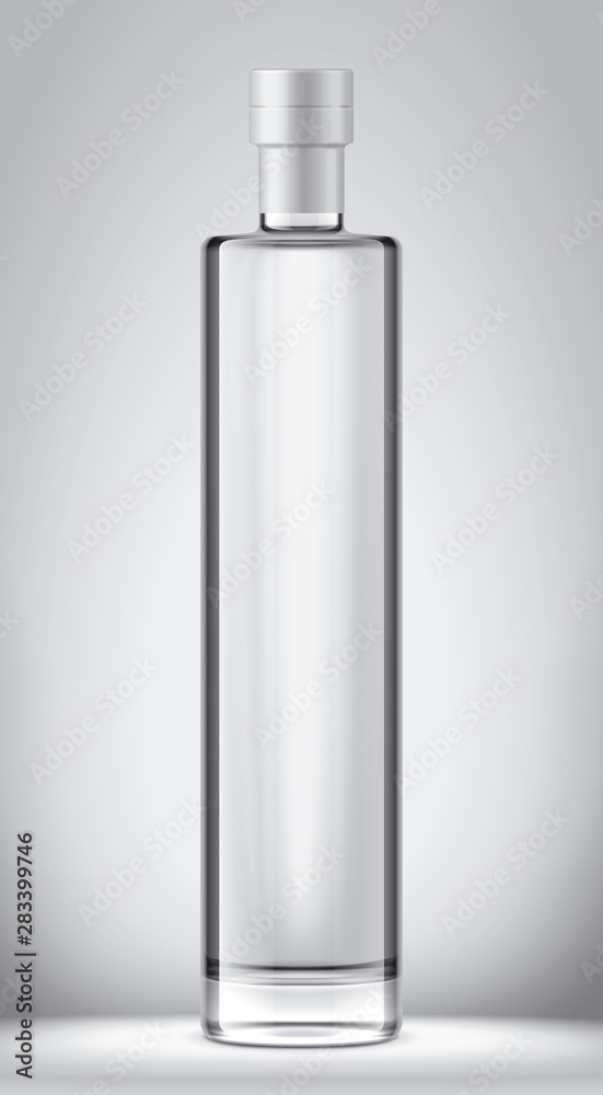 Glass bottle on background. Foil version Glass bottle on background. Foil version