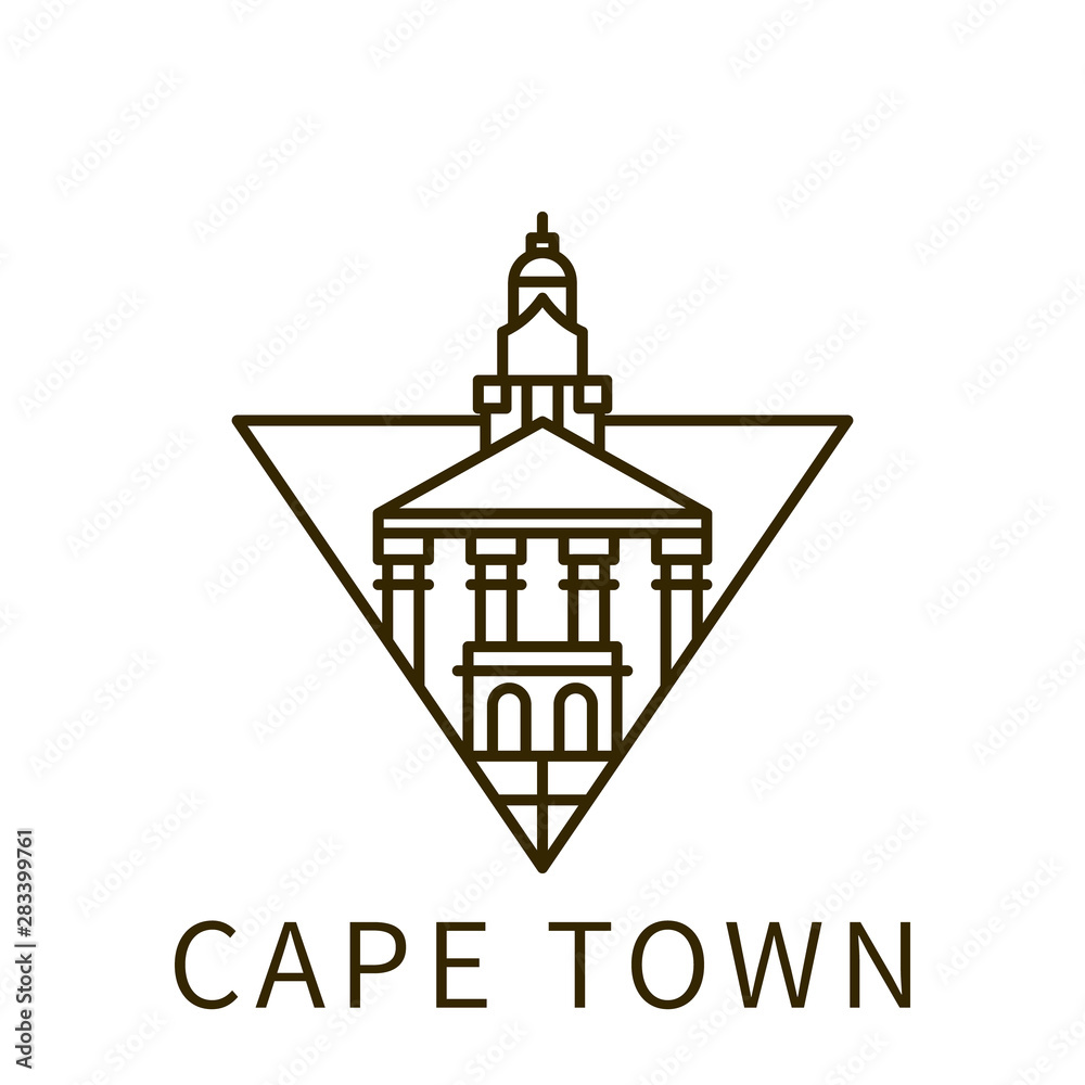 Cape town icon. Element of city in triangle icon Cape town icon. Element of city in triangle icon