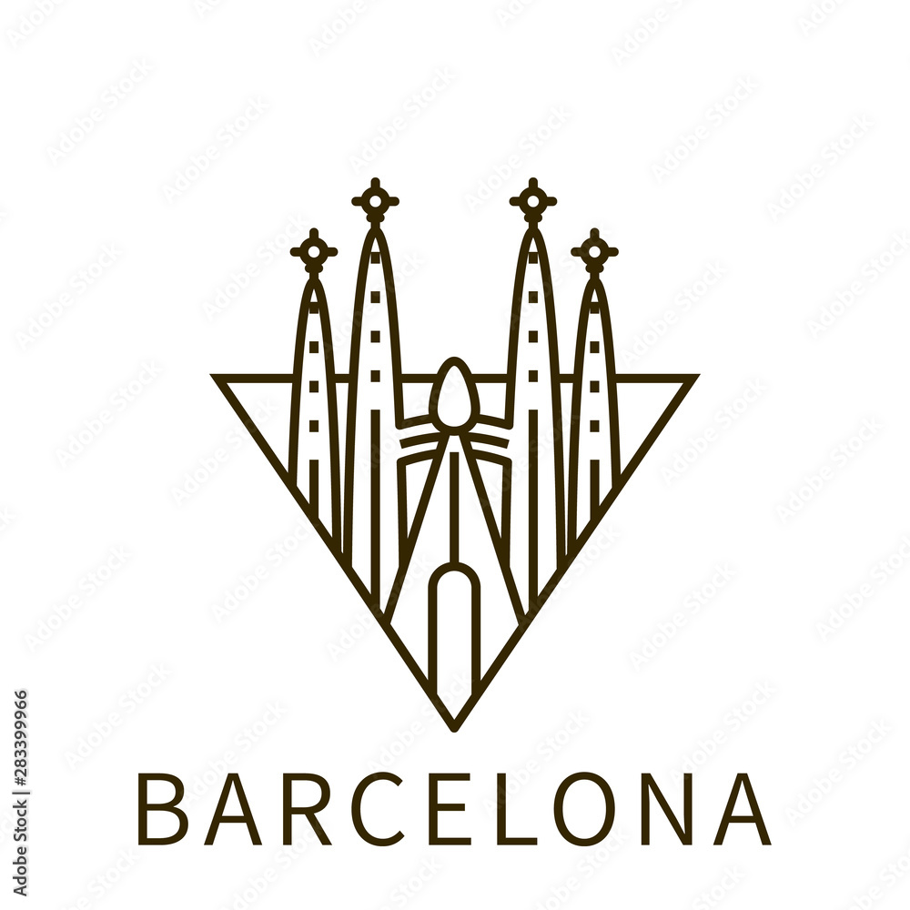 Obraz premium Barcelona icon. Element of city in triangle icon